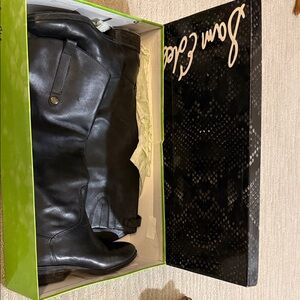 Sam Edelman Black Over-the-Knee Leather Boots